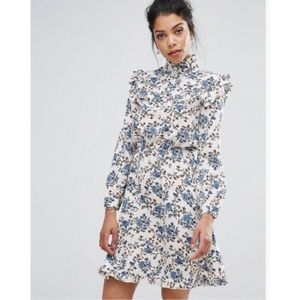ASOS Boohoo Floral High Neck Dress